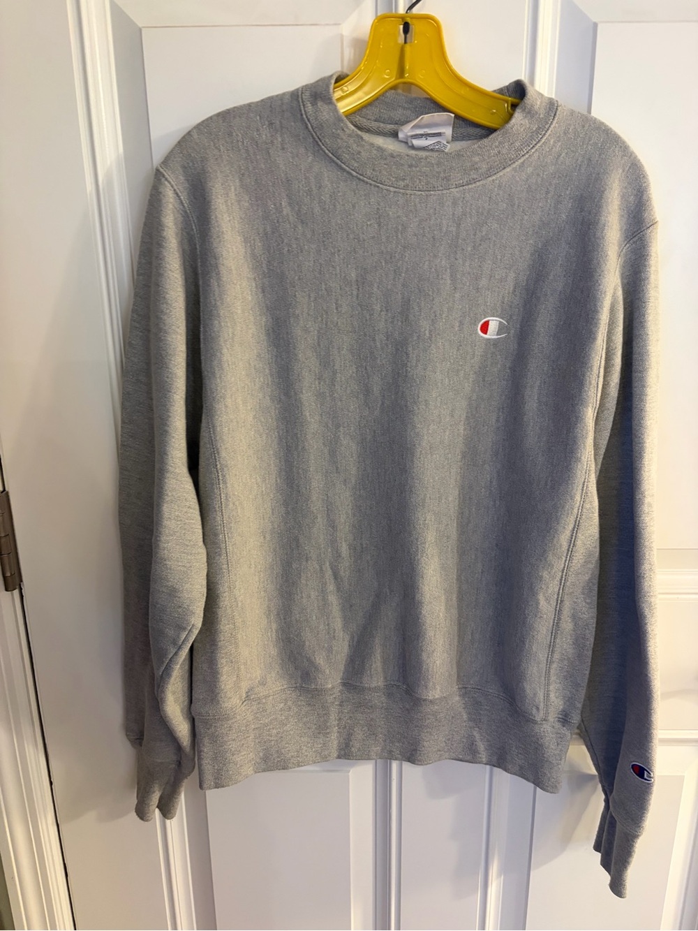 Champion Gray Crewneck Sweatshirt with Small Logo
